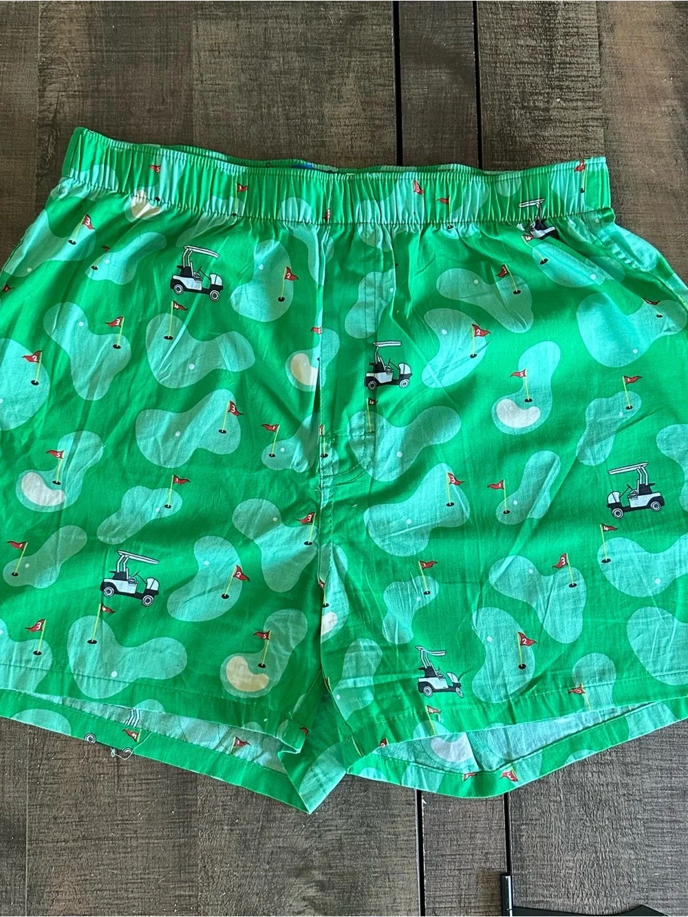 Old Navy Golf Course Print Boxer Shorts Men's Small Green Novelty Lounge Sleep